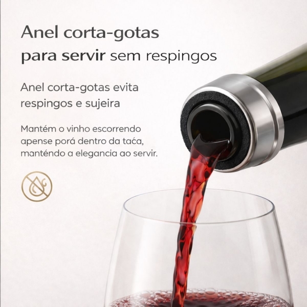 Kit Acessórios para Vinho 5 Peças Saca Rolhas e Dosador