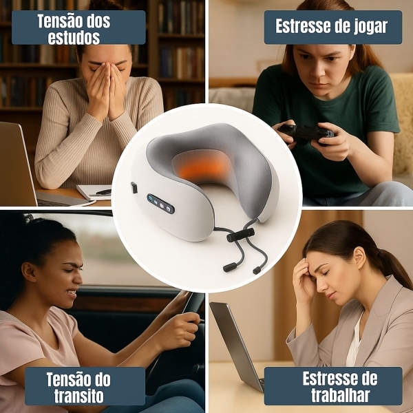 Kit Massageador pescoço e pés - Cinza