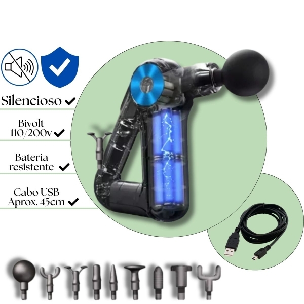 Massageador Muscular Profissional Triangular Ergonômica