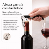 Kit Acessórios para Vinho 5 Peças Saca Rolhas e Dosador