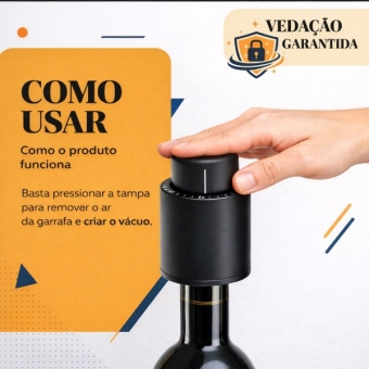 Tampa Para Vinho A Vácuo Pressão Vedação Premium