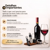 Kit Acessórios para Vinho 5 Peças Saca Rolhas e Dosador