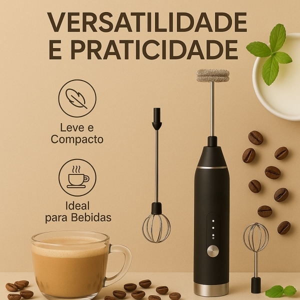 Mixer Elétrico Portátil Com 2 Batedores 3 Velocidades Usb