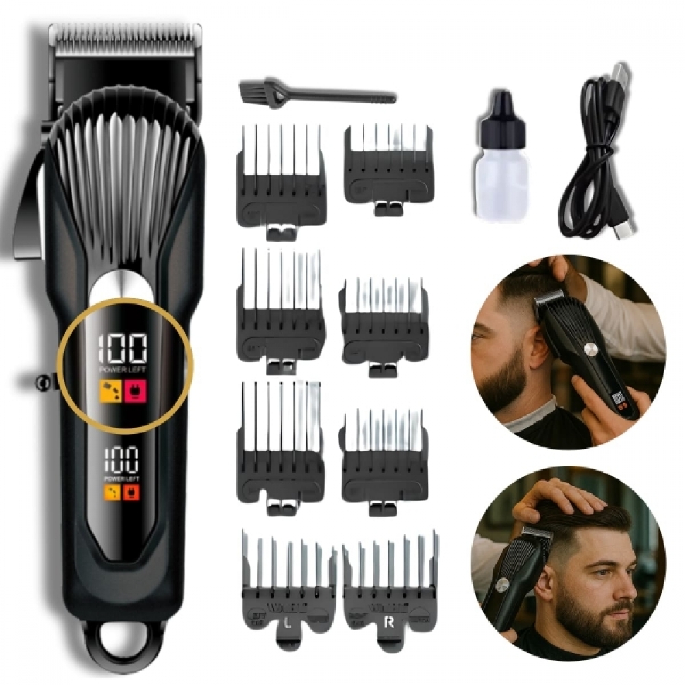Máquina de Cortar Cabelo Profissional Display Digital 5w