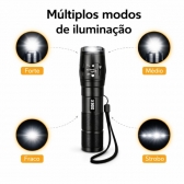 Lanterna Tática X900 Recarregável Zoom LED Potente