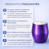 Copo Térmico 2 em 1 Aço Inox 400ml Taça Bebida Fria Quente - Roxo