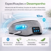 Máscara Dormir Bluetooth Fone Ouvido Música Relaxante Sono