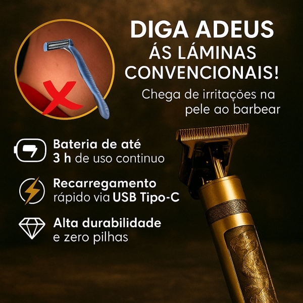 Kit Maquina Dragão Cabelo Barba E Aparador De Pelo De Nariz