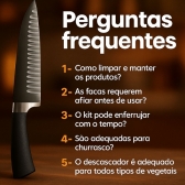 Kit Facas Profissional Inox com Afiador Tesoura Descascador