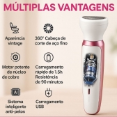 Depilador Elétrico 4 em 1 Recarregável para Rosto e Corpo