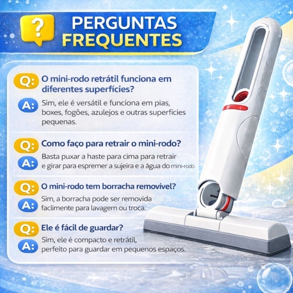 Mini Rodo Retrátil Multiuso Para Pia Bancada E Box