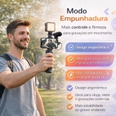 Kit Gravação 5 em 1 Tripé Microfone LED Controle Bluetooth