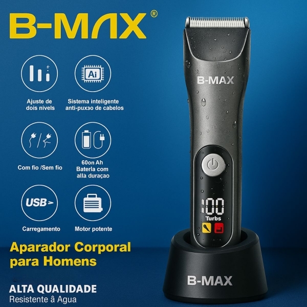 Kit Depilador Corporal Masculino Cerâmica 5W Aparador Nasal