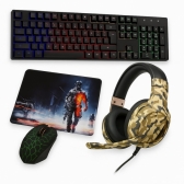 Kit Gamer Teclado Rgb Usb Mecânico Fone Mouse Led Gamer
