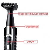 Máquina Aparador Pelos Elétrico Nariz Ouvido Sem Fio Bivolt