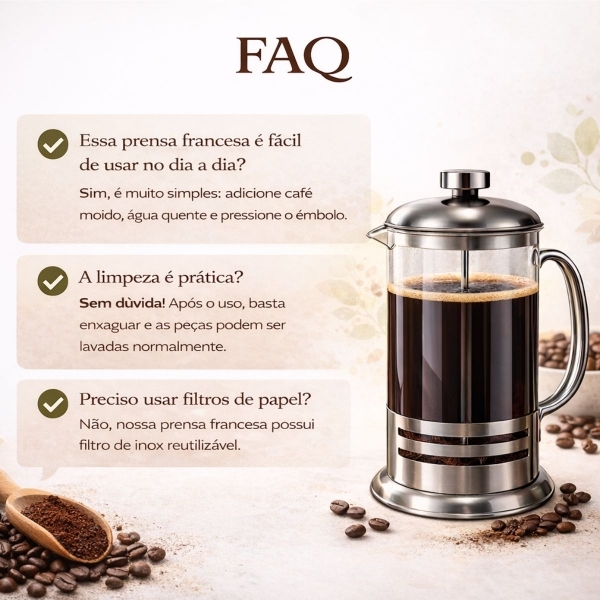 Prensa Francesa Café 350ml Vidro Aço Inox Para Chá