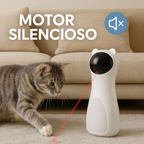 Brinquedo Laser Automático Giratório para Gatos
