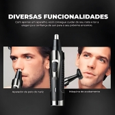 Máquina Aparador Pelos Elétrico Nariz Ouvido Sem Fio Bivolt