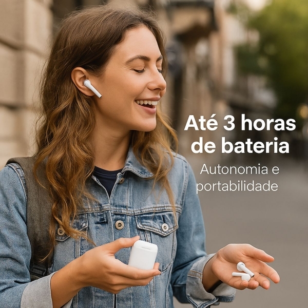 Fone Bluetooth TWS12 Branco IOS android