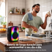 Caixa de Som Bluetooth Portátil 12W Potente com Luz