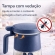 Açucareiro de Vidro 350ml com Tampa Vedada e Colher Azul e Cinza - Azul escuro