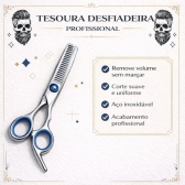 Kit Barbeiro Profissional Completo Tesoura Desbaste Pentes Aparador de pelo nariz