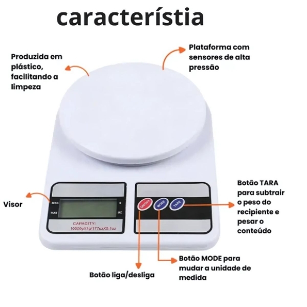 Balança De Cozinha Digital Balança Digital Doméstica Sf-400