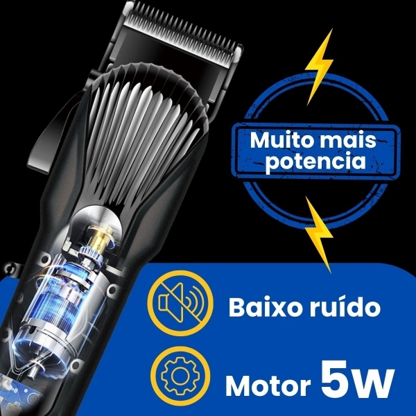 Máquina Cortar Cabelo 5w Led Barbeador 5w Aparador Pelos Preta/dragão