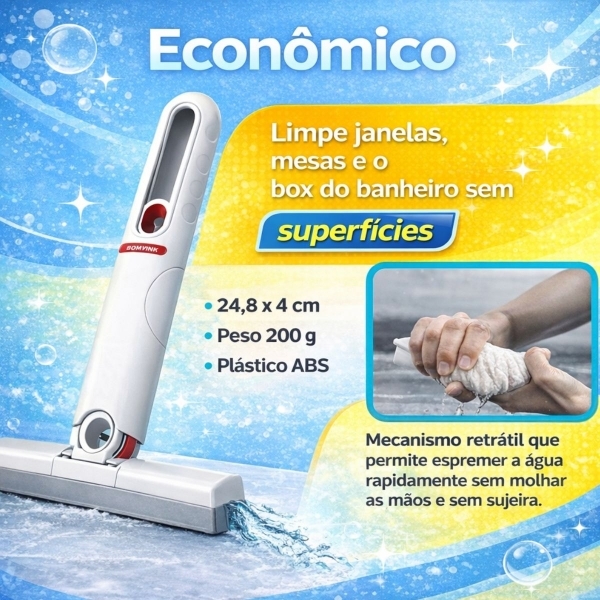 Mini Rodo Retrátil Multiuso Para Pia Bancada E Box