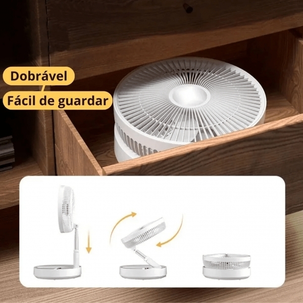 Ventilador Potente De Coluna Silencioso Portátil e Rétratil