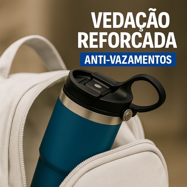 Garrafa Caneca Térmica  900ml - Azul