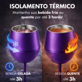 Copo Térmico 2 em 1 Aço Inox 400ml Taça Bebida Fria Quente - Roxo