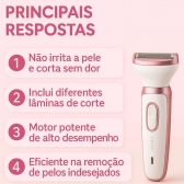 Depilador Elétrico 4 em 1 Recarregável para Rosto e Corpo