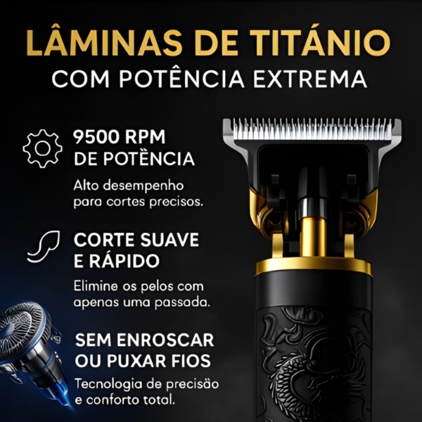 Kit Maquina Dragão Cabelo Barba E Aparador De Pelo De Nariz