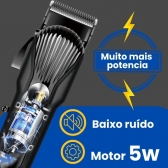 Kit Maquina Profissional Cortar Cabelo Acabamento Aparador Preto