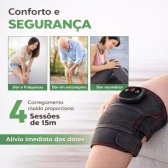 Joelheira Massageadora Aquecida Grafeno Recarregável Sem Fio