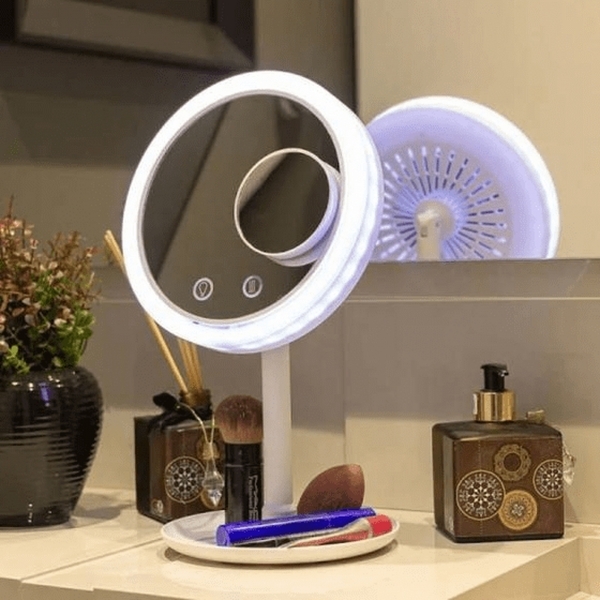Espelho Com aumento Led e Ventilador Integrado