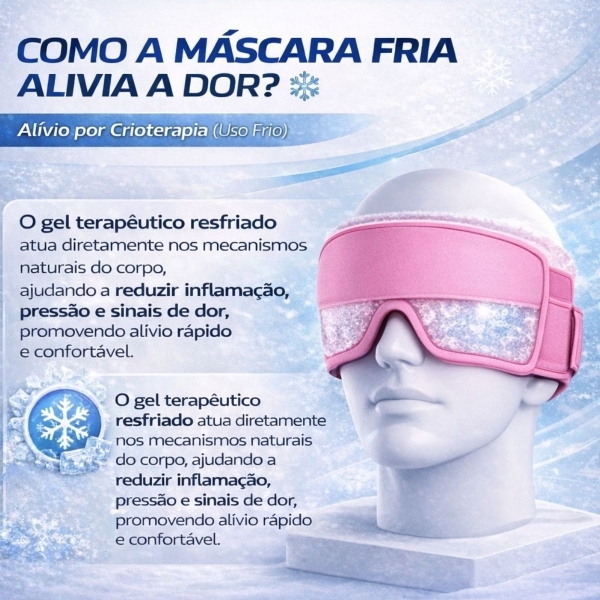 Máscara Gel Terapêutica Fria Quente Dor Cabeça e Olhos - Rosa
