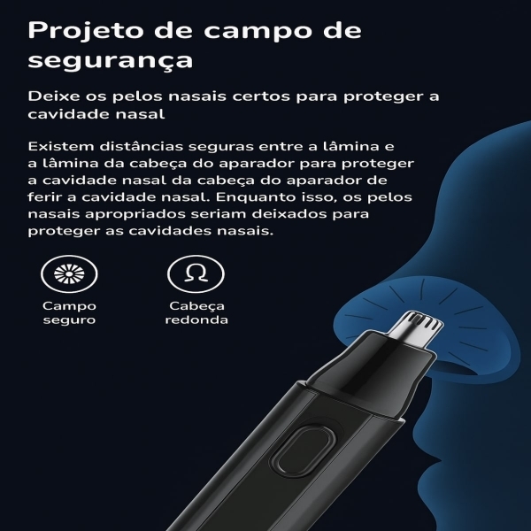 Máquina Aparador Cortador de pelos de nariz e orelha USB
