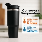 Garrafa Caneca Térmica  900ml - Preta