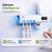 Porta Escova Esterilizador UV Dispenser Pasta Automático