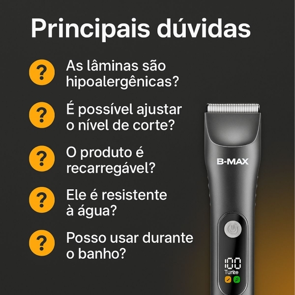 Kit Depilador Corporal Masculino Cerâmica 5W Aparador Nasal