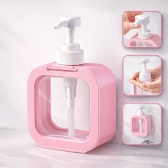 Dispenser Sabonete Líquido 300ml Quadrado Banheiro Cozinha - Rosa
