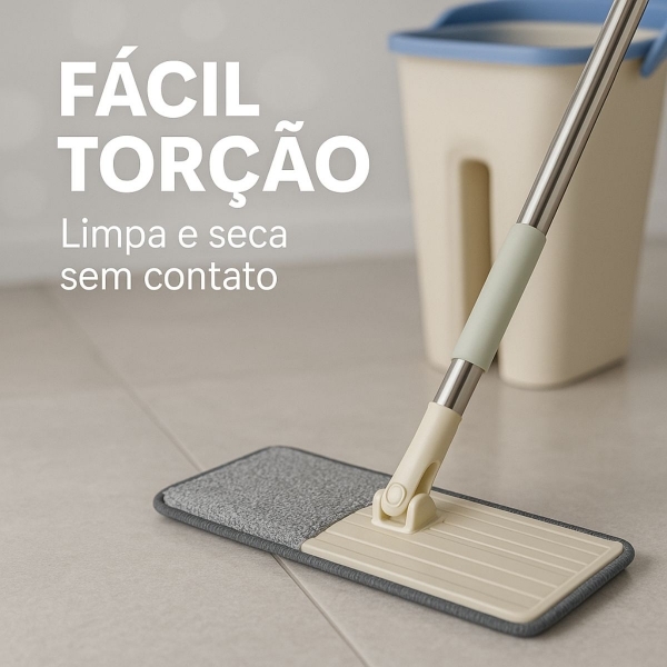 Mop limpeza 6L com balde articulado esfregão multiuso casa