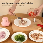 Mini Processador Moedor De Alimentos 250ml 3 Lâminas Usb