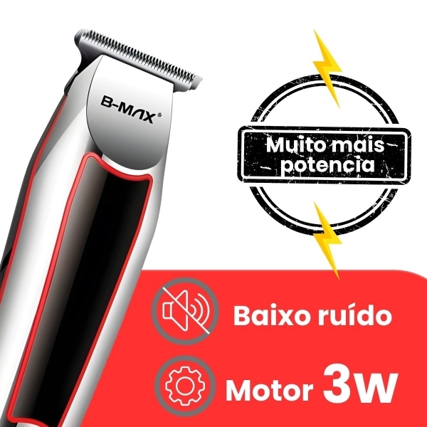 Kit Maquina Profissional Cortar Cabelo Acabamento Aparador Preto