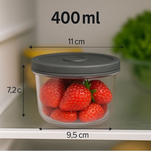 Conjuntos de potes Herméticos Alimentos Marmita Fit redondo