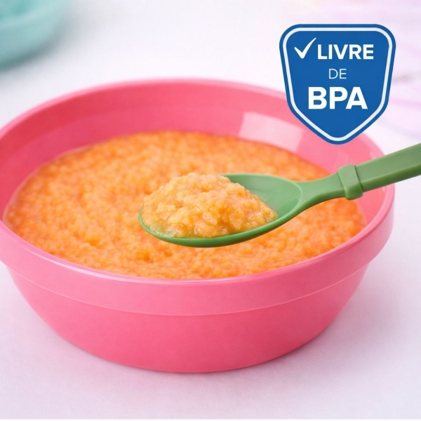 Kit Alimentação Infantil 4 Peças Bebê Livre BPA 0 a 24 Meses - Prato Verde