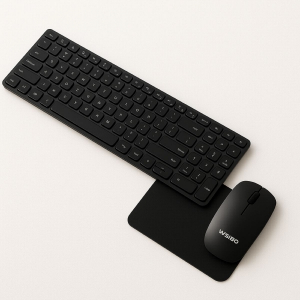 Kit Teclado Mouse Wireless Mouse pad Escritório Silencioso