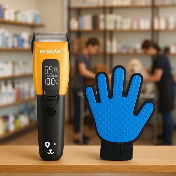 Kit Máquina de Tosa B-MAX + Luva Removedora de Pelos PETS